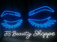 Load image into Gallery viewer, Eyelashes led Neon Sign, Beauty Salon Sign, Custom Neon Sign, Wall Decor, Girl Face & Eyebrows, Decoration in a beauty salon, wall decor