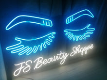 Load image into Gallery viewer, Eyelashes led Neon Sign, Beauty Salon Sign, Custom Neon Sign, Wall Decor, Girl Face & Eyebrows, Decoration in a beauty salon, wall decor