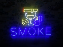 Load image into Gallery viewer, Neon sign glass, cigarette, coffee bean and lighter for bar, restaurant, hookah room, smoke neon sign