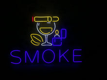 Load image into Gallery viewer, Neon sign glass, cigarette, coffee bean and lighter for bar, restaurant, hookah room, smoke neon sign