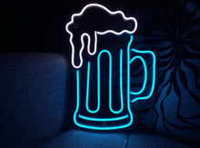 Load image into Gallery viewer, Beer Mug neon sign, Beer Lover Gift neon sign, bar Neon Sign, Cup Of Beer Neon Sign, Beer Mug Home Bar Pub Club Signs