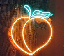 Load image into Gallery viewer, Peach Neon Sign - Fruit Led Sign, Neon Sign Bedroom, Neon Light