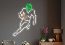 Load image into Gallery viewer, American Football player Neon Sign, American Football Player LED Neon Sign, football player led decor, football neon sign, Sport led neon sign Decor for kids room