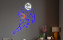 Load image into Gallery viewer, American Football player Neon Sign, American Football Player LED Neon Sign, football player led decor, football neon sign, Sport led neon sign Decor for kids room