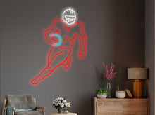 Load image into Gallery viewer, American Football player Neon Sign, American Football Player LED Neon Sign, football player led decor, football neon sign, Sport led neon sign Decor for kids room