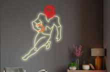 Load image into Gallery viewer, American Football player Neon Sign, American Football Player LED Neon Sign, football player led decor, football neon sign, Sport led neon sign Decor for kids room