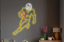 Load image into Gallery viewer, American Football player Neon Sign, American Football Player LED Neon Sign, football player led decor, football neon sign, Sport led neon sign Decor for kids room