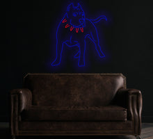 Load image into Gallery viewer, Pitbull neon Sign, pet dog neon sign, angry dog neon sign