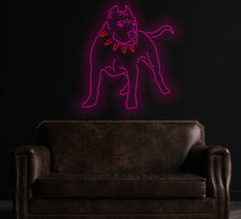 Load image into Gallery viewer, Pitbull neon Sign, pet dog neon sign, angry dog neon sign