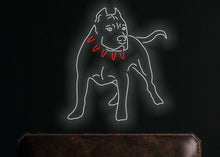 Load image into Gallery viewer, Pitbull neon Sign, pet dog neon sign, angry dog neon sign