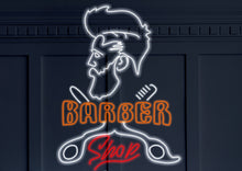 Load image into Gallery viewer, Salon & barbershop neon sign, salon and barbershop led neon sign, salon neon sign, barber neon lights