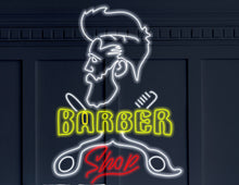 Load image into Gallery viewer, Barbershop neon sign, salon and barbershop led neon sign, salon neon sign, barber neon lights Yellow
