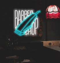 Load image into Gallery viewer, Barbershop neon sign, barbershop led neon sign, salon neon sign, barber neon lights, bespoke neon sign