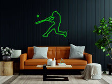 Load image into Gallery viewer, Baseball Player LED ligth neon sign | gaming room led lamp, wall decor, decoration for boys room neonartUA
