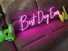 Load image into Gallery viewer, Best day ever neon sign, neon sign for wedding, neon lettering for wedding, beautiful phrase for the wedding