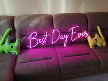 Load image into Gallery viewer, Best day ever neon sign, neon sign for wedding, neon lettering for wedding, beautiful phrase for the wedding