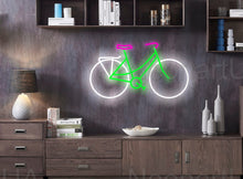 Load image into Gallery viewer, Bike, bicycle neon sign, led sign neon, light led, light home decor, bedroom decor, wall neon sign, bicycle art, neon decor led neon sign, neon