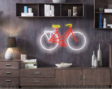Load image into Gallery viewer, Bicycle neon sign, Bike sign neon, light led, light home decor, bedroom decor, wall neon sign, bicycle art, neon decor led neon sign, neon
