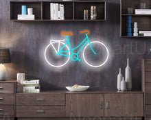 Load image into Gallery viewer, Bicycle neon sign, Bike sign neon, light led, light home decor, bedroom decor, wall neon sign, bicycle art, neon decor led neon sign, neon