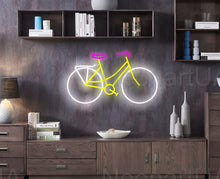 Load image into Gallery viewer, Bicycle neon sign, Bike sign neon, light led, light home decor, bedroom decor, wall neon sign, bicycle art, neon decor led neon sign, neon