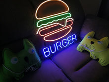 Load image into Gallery viewer, Hamburger Neon Sign, burger neon sign, kitchen Neon Sign neonartUA