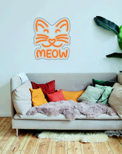 Load image into Gallery viewer, Meow, Kitty Cat - LED neon sign, kids room decor, gift for child neonartUA