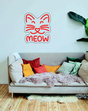 Load image into Gallery viewer, Meow, Kitty Cat - LED neon sign, kids room decor, gift for child neonartUA
