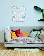 Load image into Gallery viewer, Meow, Kitty Cat - LED neon sign, kids room decor, gift for child neonartUA