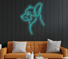 Load image into Gallery viewer, Chihuahua neon sign, dog neon sign, Puppy Small Dog neon sign, Pet Owner Gift, LED Night Neon, Bedside turquoise