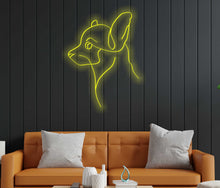 Load image into Gallery viewer, Chihuahua neon sign, dog neon sign, Puppy Small Dog neon sign, Pet Owner Gift, LED Night Neon, Bedside yellow
