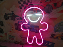Load image into Gallery viewer, Small led neon sign on a desk - room decor, gingerbread man neon sign neonartUA