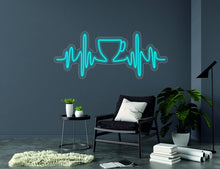 Load image into Gallery viewer, Pulse with cup sign, heartbeat coffee sign - LED light neon lamp neonartUA