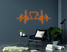 Load image into Gallery viewer, Pulse with cup sign, heartbeat coffee sign - LED light neon lamp neonartUA