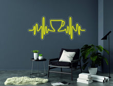 Load image into Gallery viewer, Pulse with cup sign, heartbeat coffee sign - LED light neon lamp neonartUA