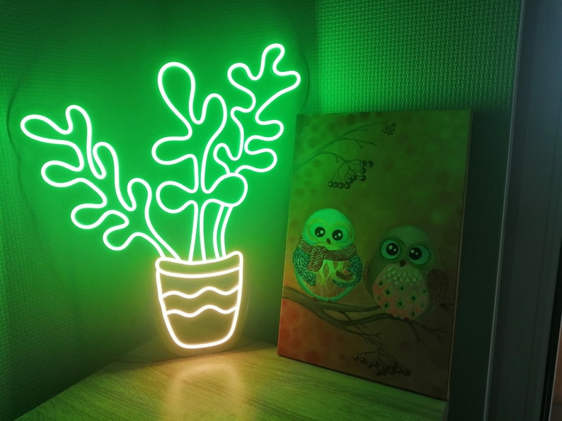 Money plant LED Neon Sign flowers neon sign monstera neon sign tropical plants neon sign