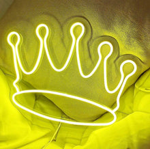 Load image into Gallery viewer, Crown neon sign, Crown neon light, Crown led sign, Crown led light, Crown wall art, Crown wall decor, Neon sign bedroom, Led neon sign wall decor