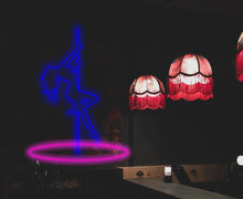 Load image into Gallery viewer, Woman on Pole neon sign, girl on Pole neon sign Stripper Dancer neon sign, Pub sign, Club sign wall decor, LED Neon Sign