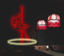 Load image into Gallery viewer, Woman on Pole neon sign, girl on Pole neon sign Stripper Dancer neon sign, Pub sign, Club sign wall decor, LED Neon Sign