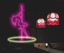 Load image into Gallery viewer, Woman on Pole neon sign, girl on Pole neon sign Stripper Dancer neon sign, Pub sign, Club sign wall decor, LED Neon Sign
