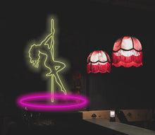 Load image into Gallery viewer, Woman on Pole neon sign, girl on Pole neon sign Stripper Dancer neon sign, Pub sign, Club sign wall decor, LED Neon Sign