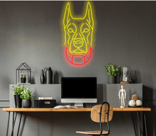 Load image into Gallery viewer, Doberman Neon Sign, Dog Neon Sign, Pet Neon light, Dog Home Decor, Dog Gift, animal neon sign