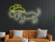 Load image into Gallery viewer, Dog neon sign, Dog in the cowboy hat neon sign, Custom Neon Sign, Personalized Animal Logo, Colorful Wall Decor, Unique Birthday Gift, Kids Room Decor, Gift For Him / Her