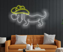 Load image into Gallery viewer, Dog neon sign, Dog in the cowboy hat neon sign, Custom Neon Sign, Personalized Animal Logo, Colorful Wall Decor, Unique Birthday Gift, Kids Room Decor, Gift For Him / Her