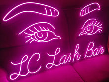 Load image into Gallery viewer, Eyelashes Neon Sign, Beauty Salon neon Sign, Custom Neon Sign, Wall Decor, Girl Face & Eyebrows, Decoration in a beauty salon, wall decor Pink