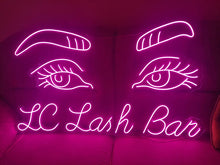 Load image into Gallery viewer, Eyelashes Neon Sign, Beauty Salon neon Sign, Custom Neon Sign, Wall Decor, Girl Face & Eyebrows, Decoration in a beauty salon, wall decor