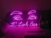 Load image into Gallery viewer, Eyelashes Neon Sign, Beauty Salon neon Sign, Custom Neon Sign, Wall Decor, Girl Face & Eyebrows, Decoration in a beauty salon, wall decor