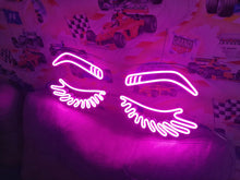 Load image into Gallery viewer, Eyelashes led Neon Sign, Beauty Salon Sign, Custom Neon Sign, Wall Decor, Girl Face & Eyebrows, Decoration in a beauty salon, neonartUA