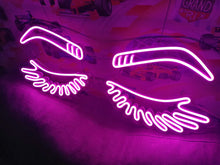 Load image into Gallery viewer, Eyelashes led Neon Sign, Beauty Salon Sign, Custom Neon Sign, Wall Decor, Girl Face & Eyebrows, Decoration in a beauty salon, neonartUA