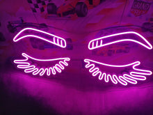 Load image into Gallery viewer, Eyelashes led Neon Sign, Beauty Salon Sign, Custom Neon Sign, Wall Decor, Girl Face & Eyebrows, Decoration in a beauty salon, neonartUA