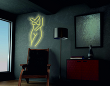 Load image into Gallery viewer, Female body neon sign, woman silhouette - LED Neon Sign, girl body neon sign warm white